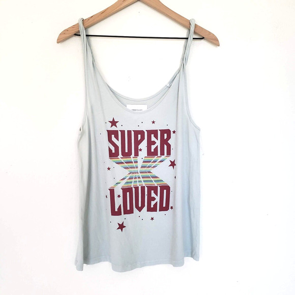 Current Elliott SIZE 1 / Small SUPER LOVED Twisted Tank Top Light Blue Rainbow - Picture 8 of 12